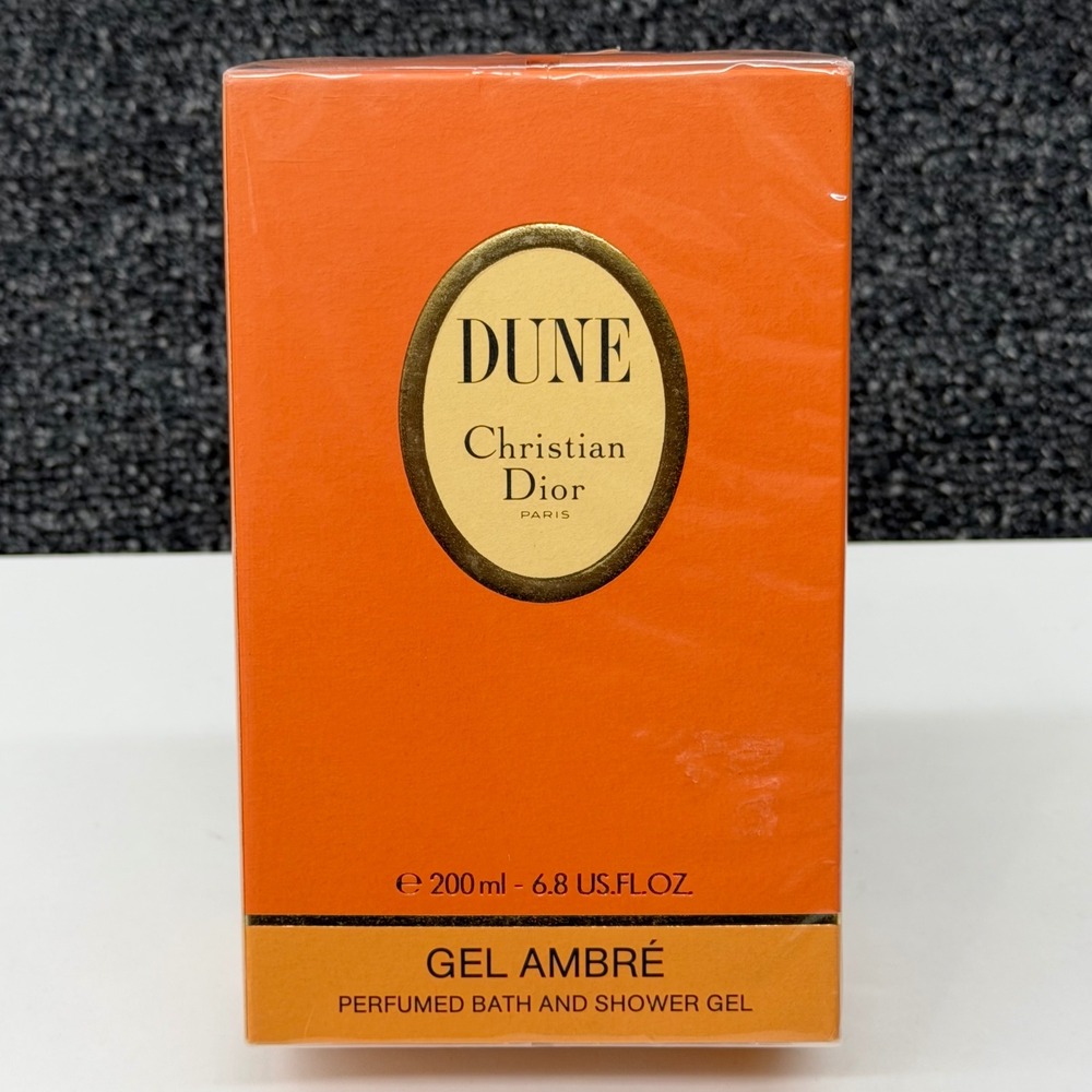 Vtg Christian Dior Dune Gel Ambre Perfumed Bath‎ and Shower Gel 6.8oz 200ml NEW